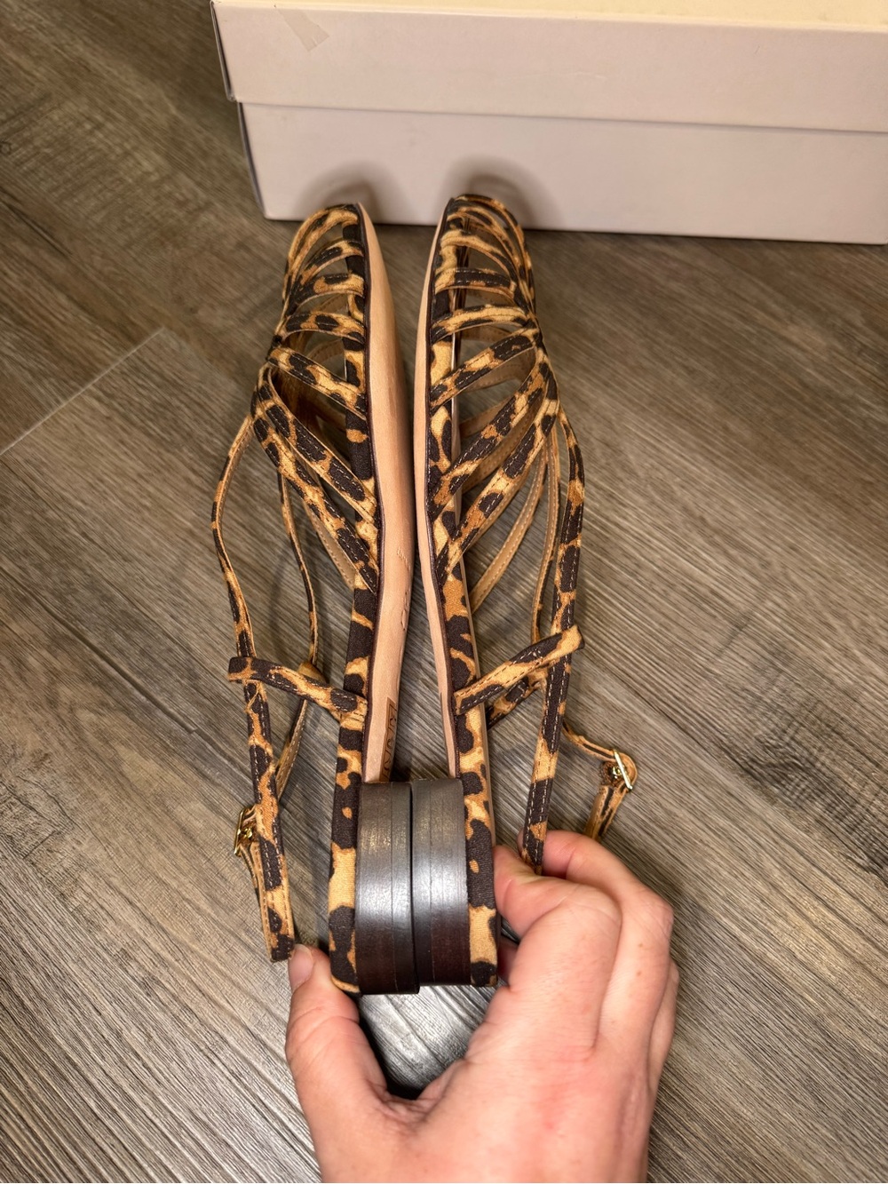 Loeffler Randall Devon Leopard Flat Sandals - Picture 6 of 10